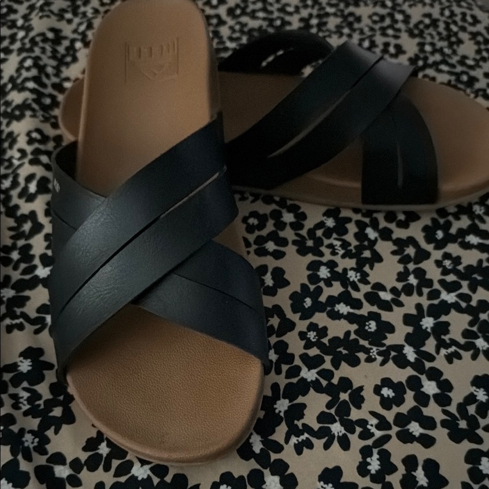 Women's Black Slide Sandals reef